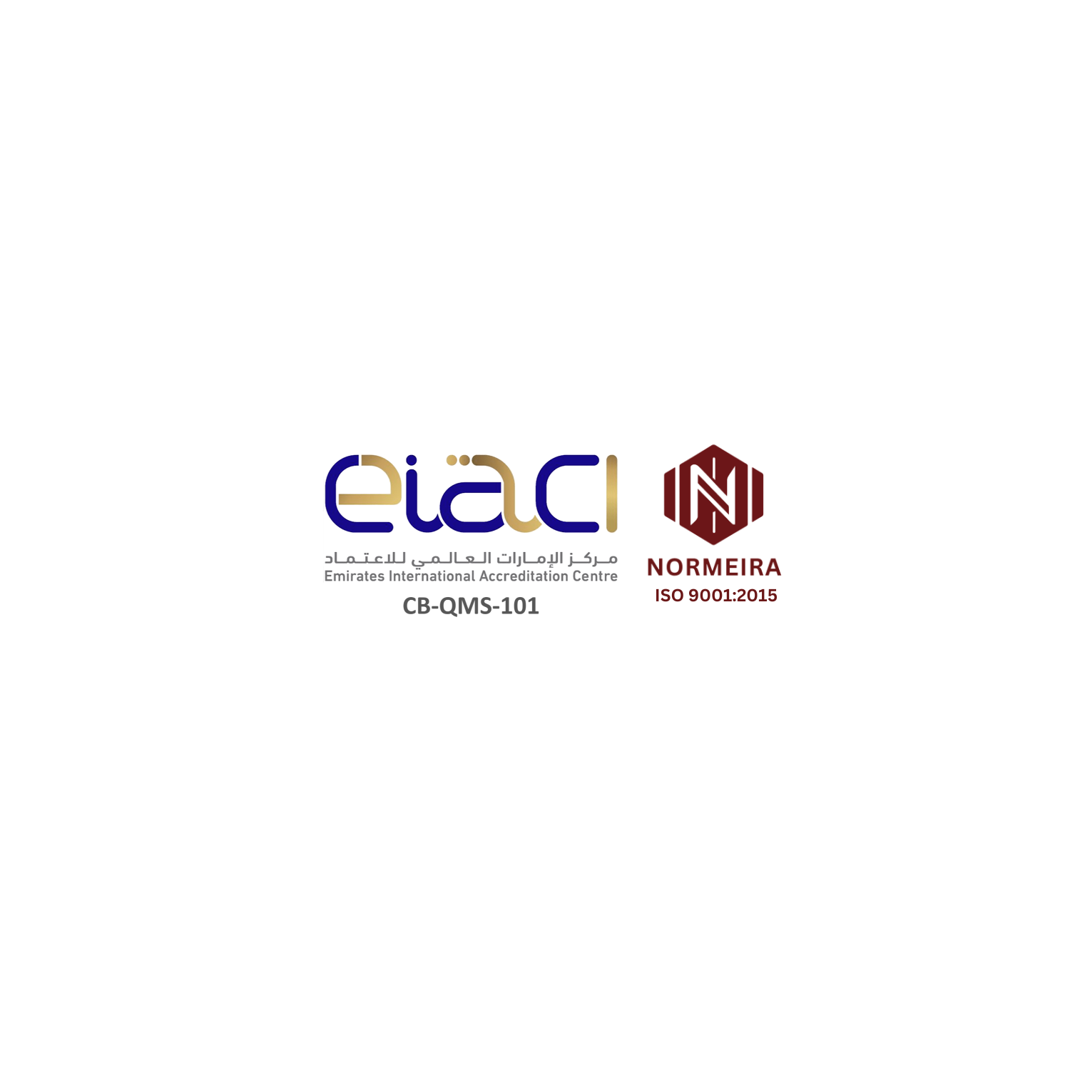 EIAC accreditation and NORMEIRA ISO 9001:2015 certification marks