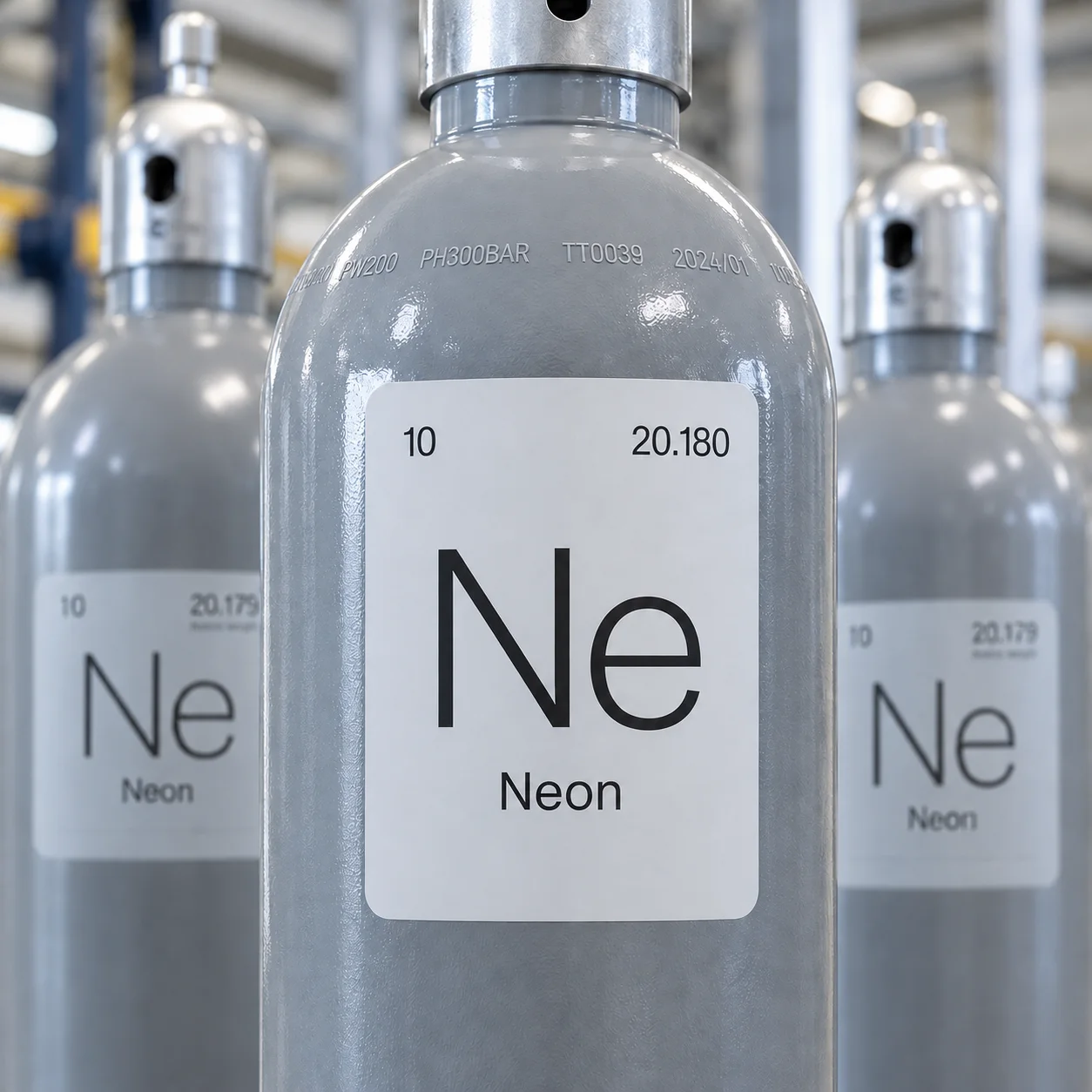 Illustrative grey cylinder labelled Ne for neon